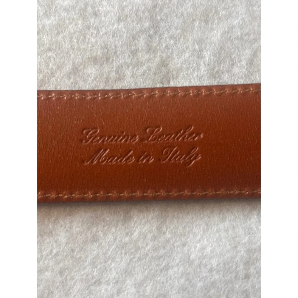 Brooks Brothers Leather Belt Mens 40 Brown Good Made in Italy Dress Buckle